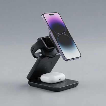 3 in 1 Wireless Charger Stand Magnetic Foldable Wireless Charger