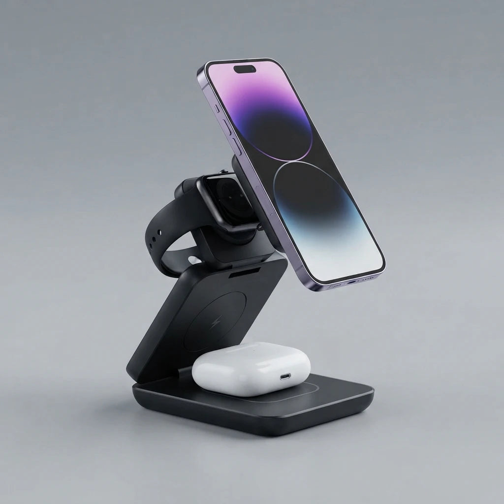 3-in-1 Foldable Wireless Charger - Charge All Your Apple Devices Fast!