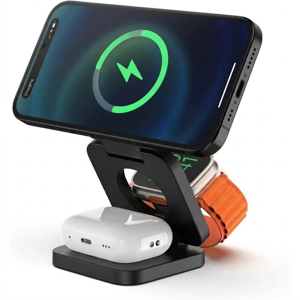3 in 1 Wireless Charger Stand Magnetic Foldable Wireless Charger