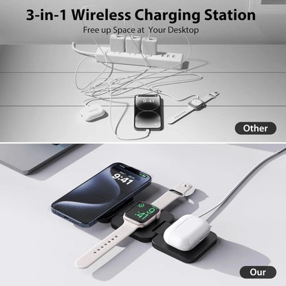 3-in-1 Foldable Wireless Charger - Charge All Your Apple Devices Fast!