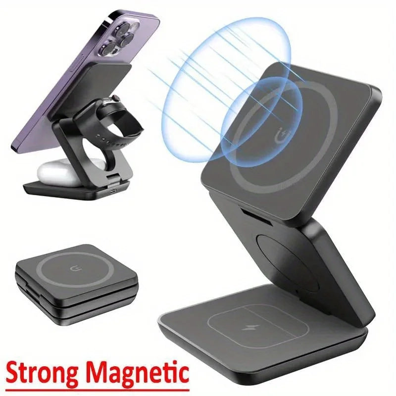 3-in-1 Foldable Wireless Charger - Charge All Your Apple Devices Fast!