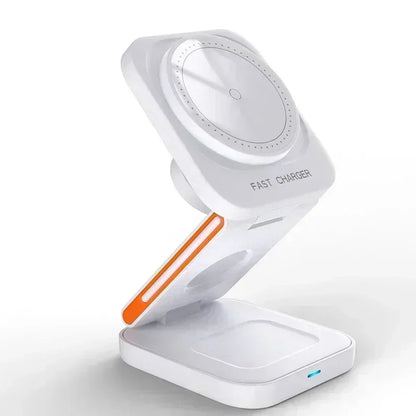 VIKEFON 3 in 1 Foldable Magnetic Wireless Charger Stand t Charging Station