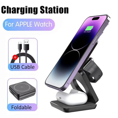3 in 1 Wireless Charger Stand Magnetic Foldable Wireless Charger