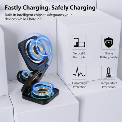 3-in-1 Foldable Wireless Charger - Charge All Your Apple Devices Fast!